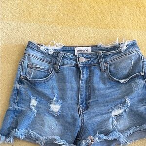Distressed Blue Denim Shorts